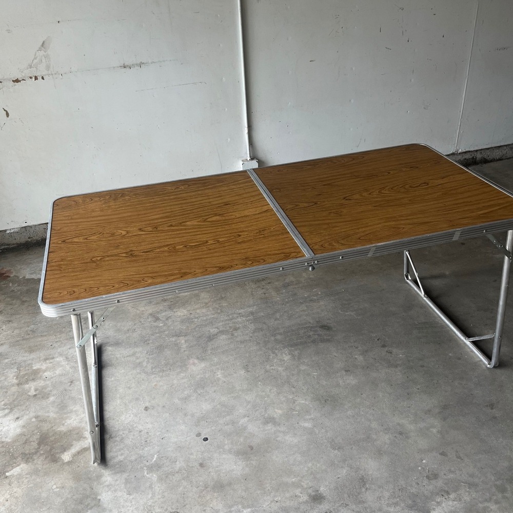 Vintage Aluminum Portable Fold-Away Table 30x63
